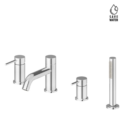 XT 4280C 4-osaline vannisegisti vannile- kroom, matt valge, matt must, läikiv vask, PVD- vsene pronks, must metall, läikiv kuld + 4 exclusive satiin viimistlust